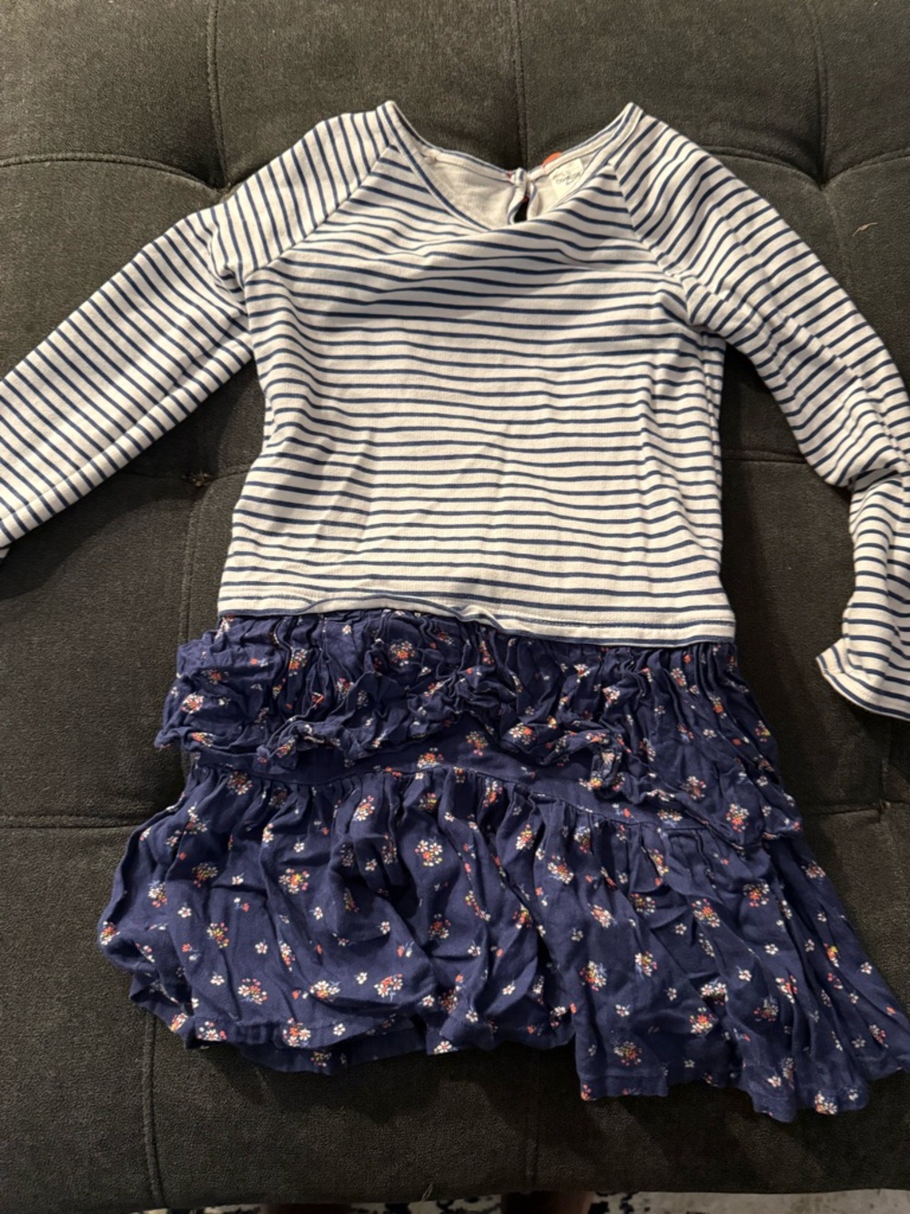 OshKosh B'gosh White and Blue Striped Girls Top